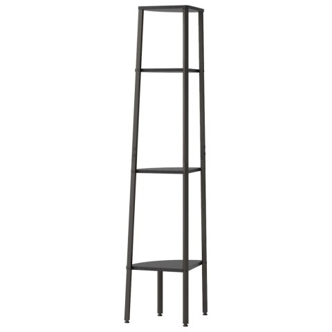 REGAŁ NAROŻNY 4 PÓŁKI CZARNY 45,5X31,5X150CM