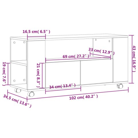 SZAFKA POD TV BIAŁA 102X34,5X43CM