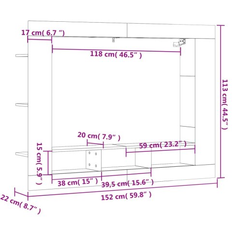 SZAFKA POD TELEWIZOR DĄB SONOMA 152X22X113CM