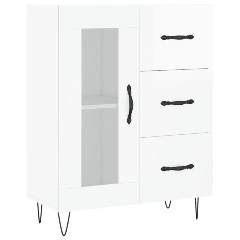 SZAFKA, BIAŁA, POŁYSK, 69,5X34X90 CM, MATERIAŁ DREWNOPOCHODNY
