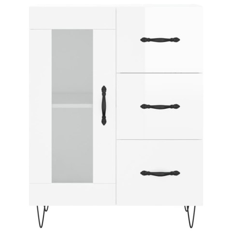 SZAFKA, BIAŁA, POŁYSK, 69,5X34X90 CM, MATERIAŁ DREWNOPOCHODNY