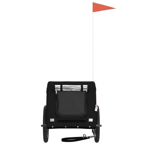 PRZYCZEPKA ROWEROWA DLA ZWIERZĄT PSA KOTA CZARNA TKANINA OXFORD I ŻELAZO