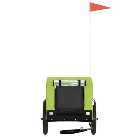 PRZYCZEPKA ROWEROWA DLA ZWIERZĄT PSA KOTA ZIELONO-CZARNA TKANINA OXFORD