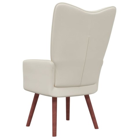 FOTEL KREMOWY OBITY AKSAMITEM