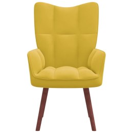 FOTEL MUSZTARDOWY OBITY AKSAMITEM