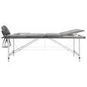 STÓŁ DO MASAŻU 3 STREFY RAMA Z ALUMINIUM ANTRACYT 186X68CM