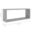 PÓŁKI ŚCIENNE KOSTKI 6 SZT., SZAROŚĆ BETONU, 60X15X23 CM