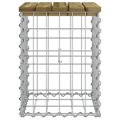 ŁAWKA OGRODOWA Z GABIONEM 33X31X42CM IMPREGNOWANA SOSNA