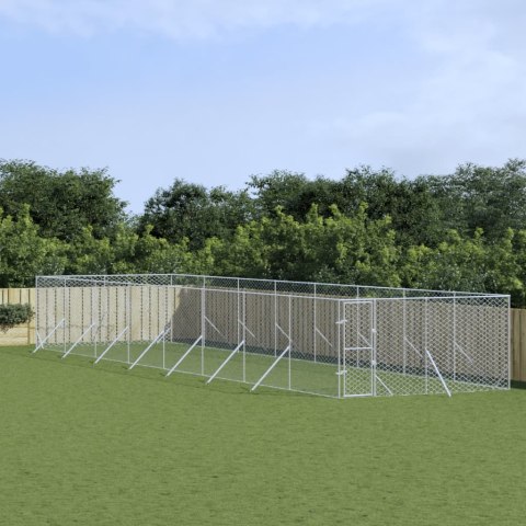 KOJEC ZEWNĘTRZNY DLA PSA SREBRNY 4X16X2 M STAL GALWANIZOWANA