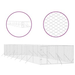 KOJEC ZEWNĘTRZNY DLA PSA SREBRNY 4X16X2 M STAL GALWANIZOWANA