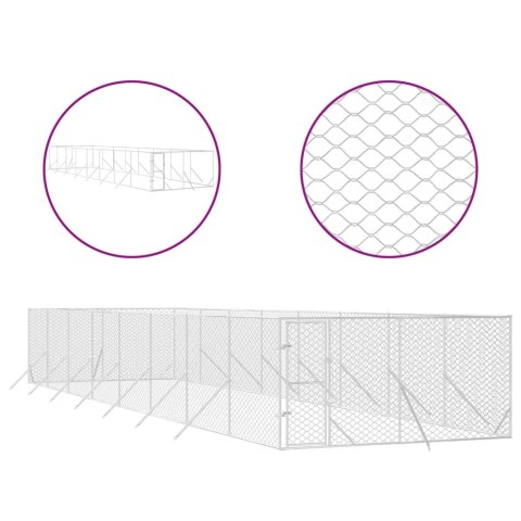 KOJEC ZEWNĘTRZNY DLA PSA SREBRNY 4X16X2M STAL GALWANIZOWANA