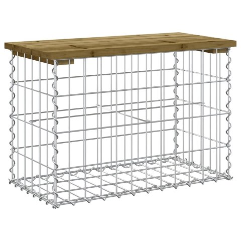 ŁAWKA OGRODOWA Z GABIONEM 63X31,5X42CM IMPREGNOWANA SOSNA