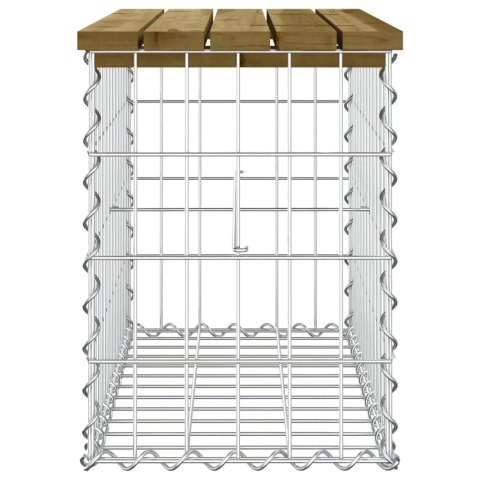 ŁAWKA OGRODOWA Z GABIONEM 63X31,5X42CM IMPREGNOWANA SOSNA