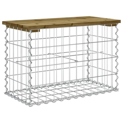 ŁAWKA OGRODOWA Z GABIONEM 63X31,5X42CM IMPREGNOWANA SOSNA