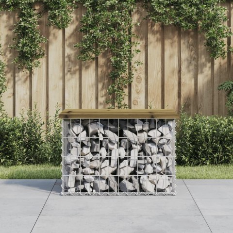 ŁAWKA OGRODOWA Z GABIONEM 63X44X42CM IMPREGNOWANA SOSNA