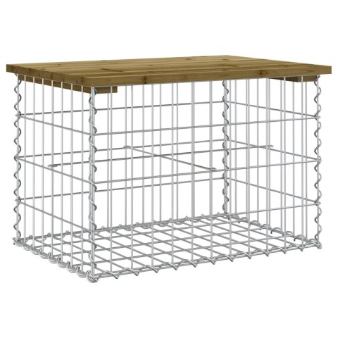 ŁAWKA OGRODOWA Z GABIONEM 63X44X42CM IMPREGNOWANA SOSNA