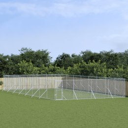 KOJEC ZEWNĘTRZNY DLA PSA SREBRNY 8X16X2M STAL GALWANIZOWANA