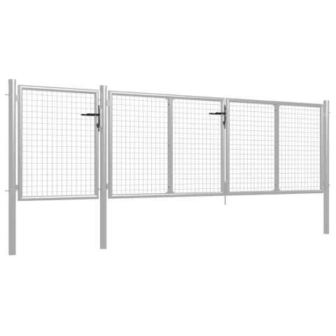 BRAMA OGRODZENIOWA STAL 400X 75CM SREBRNA