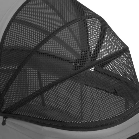 WÓZEK DLA PSA KOTA 2X10KG SZARY PODWÓJNY DWUPIĘTROWY SKŁADANY WODOODPORNY