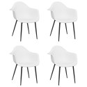 KRZESŁA STOŁOWE 4 SZTUKI BIAŁE PP