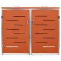 OSŁONA NA 2 KOSZE NA ŚMIECI 138X77,5X115,5CM STAL NIERDZEWNA