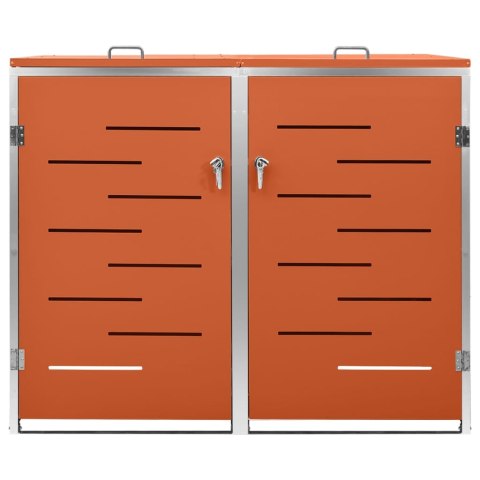 OSŁONA NA 2 KOSZE NA ŚMIECI 138X77,5X115,5CM STAL NIERDZEWNA