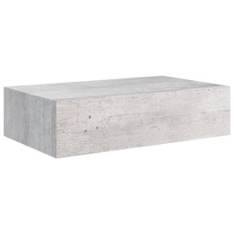 PÓŁKA ŚCIENNA Z SZUFLADĄ SZAROŚĆ BETONU 40X23,5X10CM