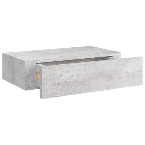 PÓŁKA ŚCIENNA Z SZUFLADĄ SZAROŚĆ BETONU 40X23,5X10CM