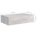 PÓŁKA ŚCIENNA Z SZUFLADĄ SZAROŚĆ BETONU 40X23,5X10CM