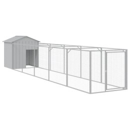 BUDA DLA PSA Z DACHEM JASNOSZARA 117X609X123CM STAL