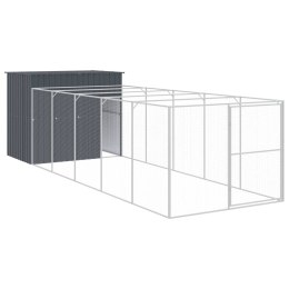 BUDA DLA PSA Z WYBIEGIEM ANTRACYTOWA 214X661X181CM STAL