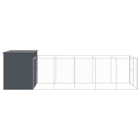 BUDA DLA PSA Z WYBIEGIEM ANTRACYTOWA 214X661X181CM STAL