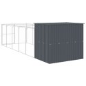 BUDA DLA PSA Z WYBIEGIEM ANTRACYTOWA 214X661X181CM STAL