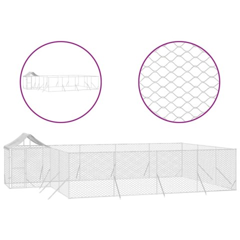 KOJEC DLA PSA Z DACHEM SREBRNY 10X6X2,5M STAL GALWANIZOWANA