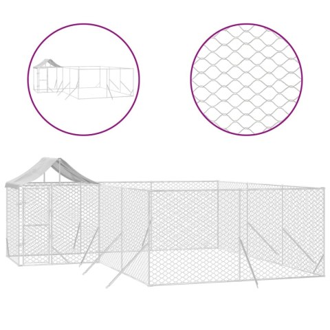 KOJEC DLA PSA Z DACHEM SREBRNY 6X6X2,5M STAL GALWANIZOWANA
