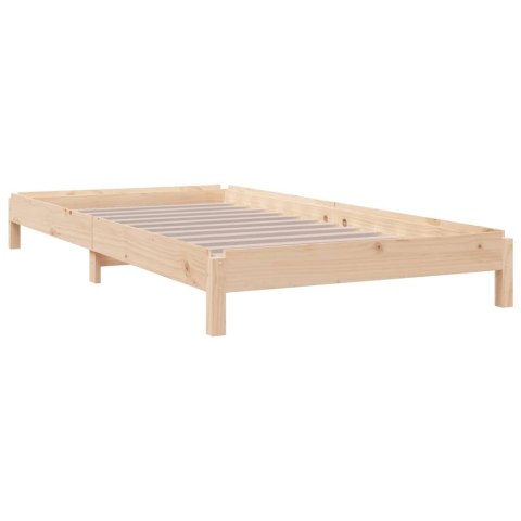 ŁÓŻKO SZTAPLOWANE, 90X190 CM, LITE DREWNO SOSNOWE
