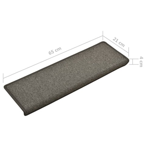 NAKŁADKI NA SCHODY 15 SZT 65X21X4CM CIEMNOSZARE