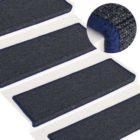 NAKŁADKI NA SCHODY 15 SZT. 65X21X4CM SZARO-NIEBIESKIE