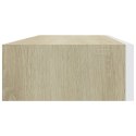 PÓŁKA ŚCIENNA Z SZUFLADĄ, DĄB I BIEL, 60X23,5X10CM, MDF