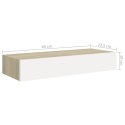 PÓŁKA ŚCIENNA Z SZUFLADĄ, DĄB I BIEL, 60X23,5X10CM, MDF