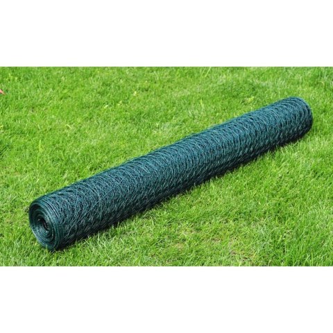 OGRODZENIE Z SIATKI GALWANIZOWANE PVC 25X0,75 M ZIELONE