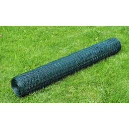 OGRODZENIE Z SIATKI GALWANIZOWANE PVC 25X1 M ZIELONE