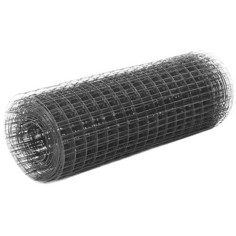 OGRODZENIE Z SIATKI STAL I PVC 25X0,5M SZARE