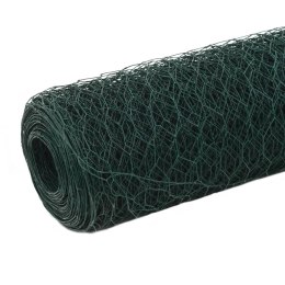 OGRODZENIE Z SIATKI STAL I PVC 25X1,2 M ZIELONE