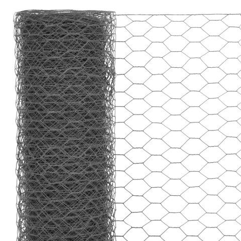 OGRODZENIE Z SIATKI STAL I PVC 25X1,5M SZARE