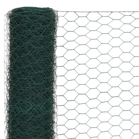 OGRODZENIE Z SIATKI STAL I PVC 25X1,5M ZIELONE