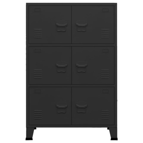 INDUSTRIALNA SZAFKA CZARNA 75X40X115CM METALOWA
