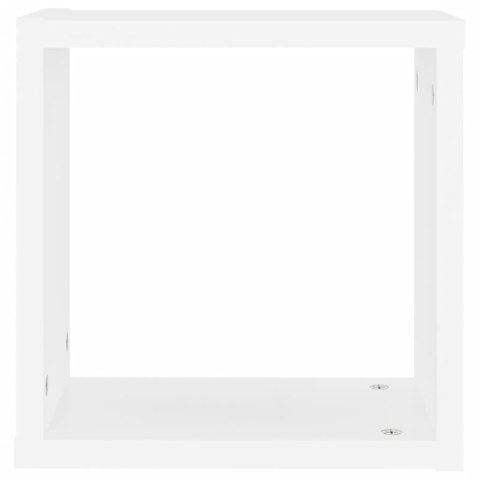 PÓŁKI ŚCIENNE KOSTKI 2 SZT. BIAŁE 30X15X30CM