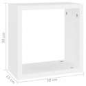 PÓŁKI ŚCIENNE KOSTKI 2 SZT. BIAŁE 30X15X30CM