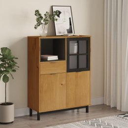 KREDENS Z PRZESZKLONYMI DRZWIAMI FLAM 92X40X122,5CM SOSNA